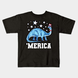 4th of July Dinosaur Merica Kids T-Shirt